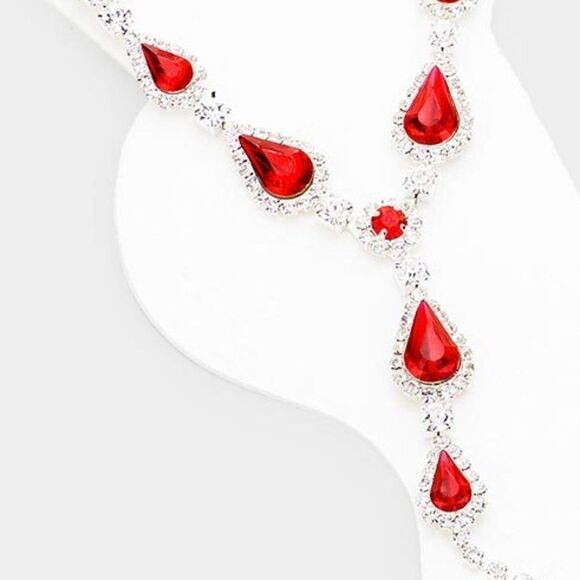Anklet Crystal Rhinestone Pave Toe Ring - Red - Picture 3 of 6